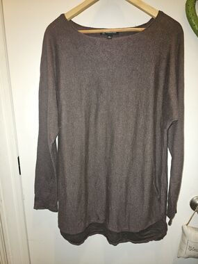 INC International Concepts Brown Scoop Neck Pullover Sweater Knit XL Indiecore